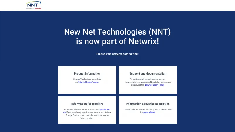 Homepage of NNT Vulnerability Tracker