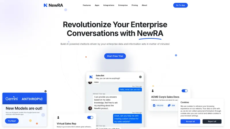 Homepage of NewRA