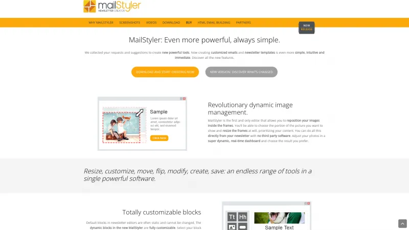 Homepage of MailStyler 2