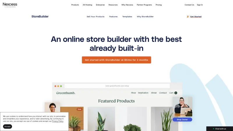 Homepage of StoreBuilder