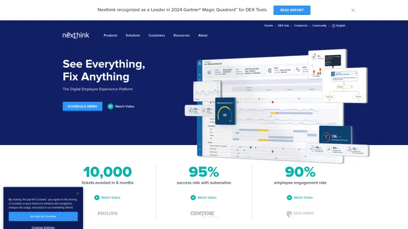 Homepage of Nexthink