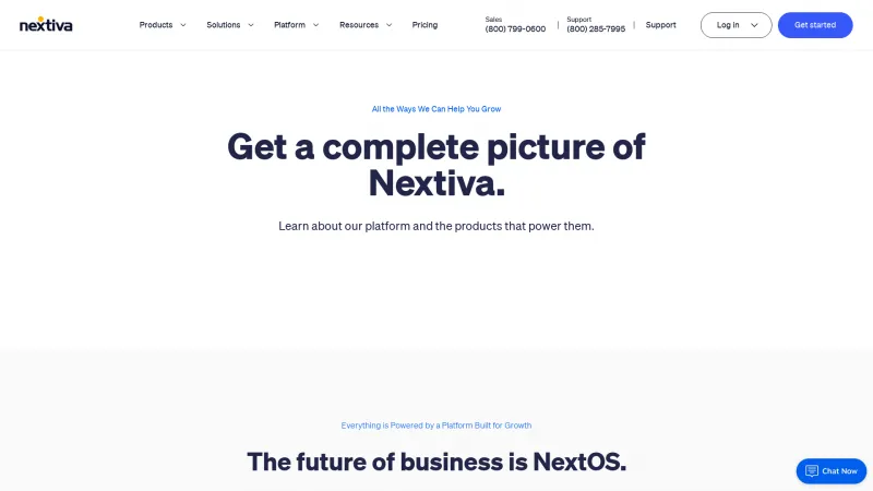 Homepage of Nextiva CRM