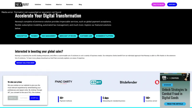 Homepage of NEXWAY CONNECT