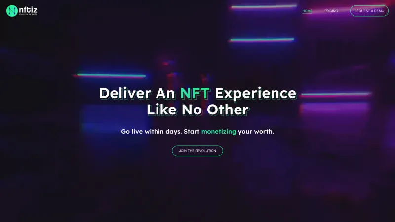 Homepage of NFTiz