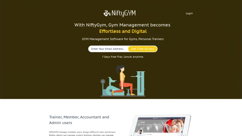 Homepage of NiftyGYM