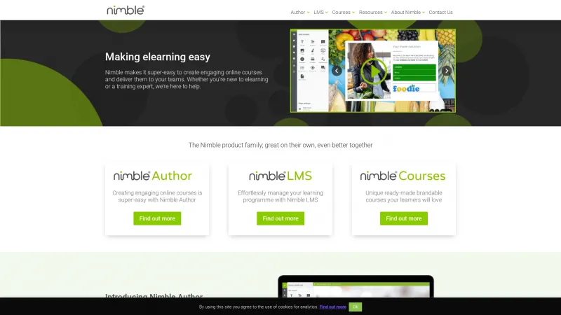 Homepage of Nimble Author 2