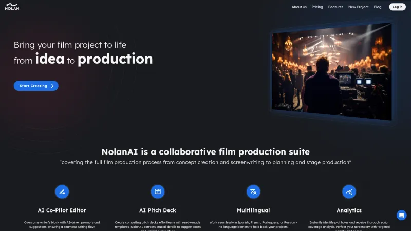 Homepage of Nolan