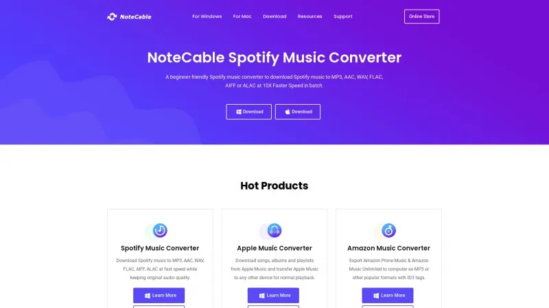 Homepage of NoteCable