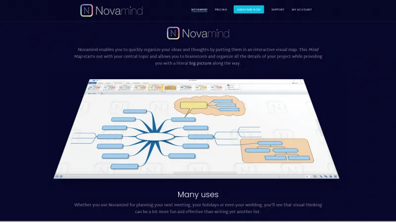 Homepage of NovaMind