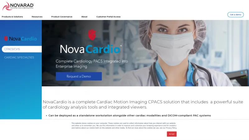 Homepage of NovaCardio