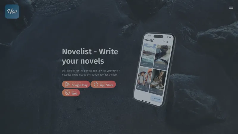 Homepage of Novelist