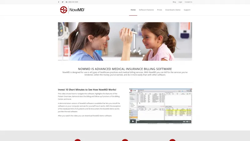 Homepage of NowMD