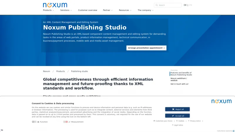 Homepage of Noxum Publishing Studio