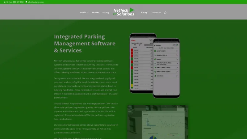 Homepage of ParkTech