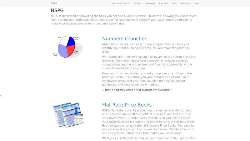 Homepage of PriceGuide