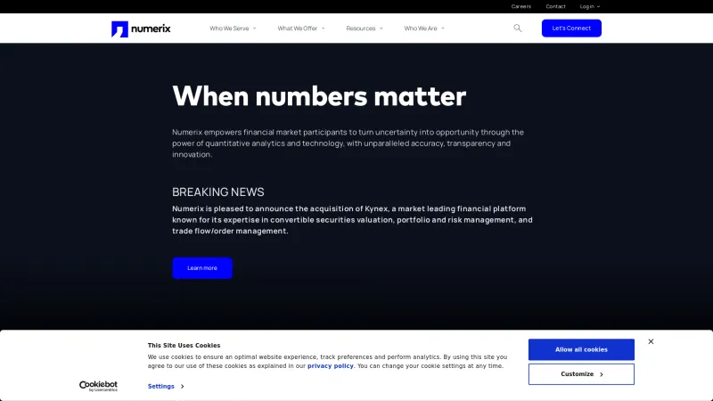 Homepage of Numerix