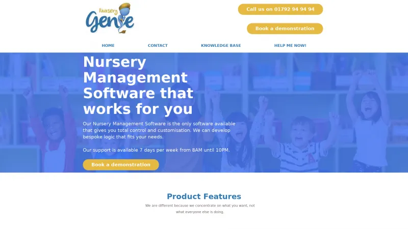 Homepage of Nursery Genie