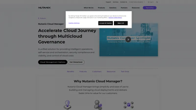 Homepage of Nutanix Cloud Manager