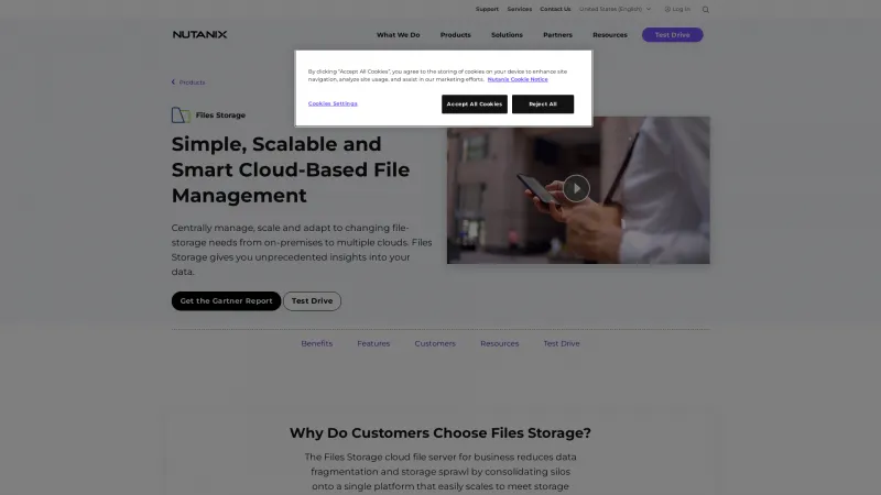 Homepage of Nutanix Files Storage