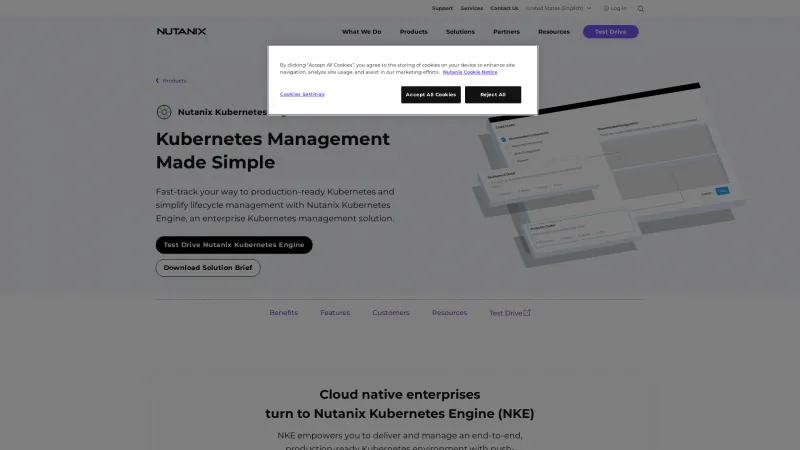 Homepage of Nutanix Kubernetes Engine