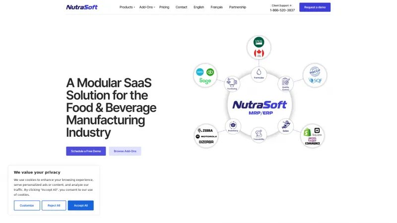 Homepage of NutraSoft