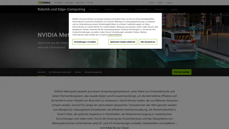 Homepage of NVIDIA Metropolis