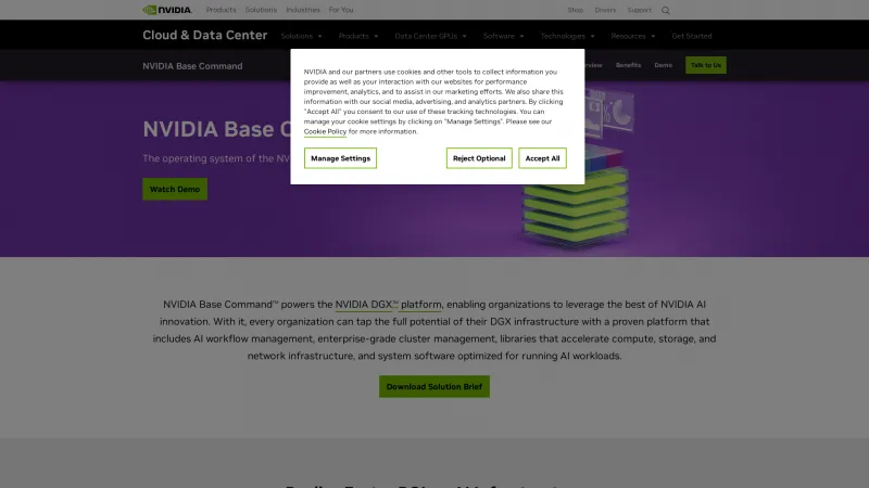 Homepage of NVIDIA Base Command Platform