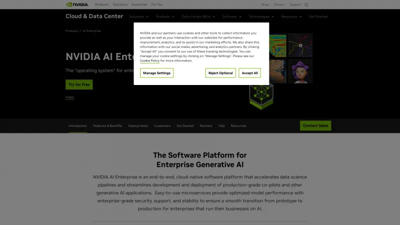 Homepage of NVIDIA AI Enterprise