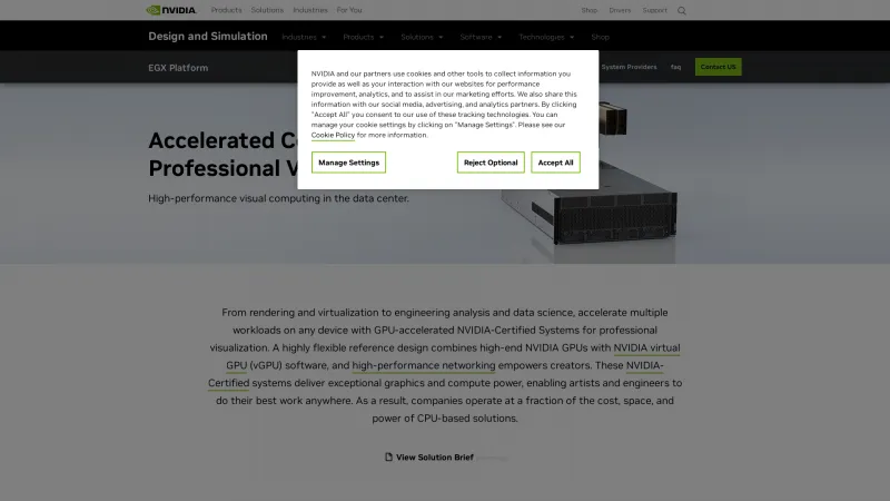 Homepage of NVIDIA EGX Platform
