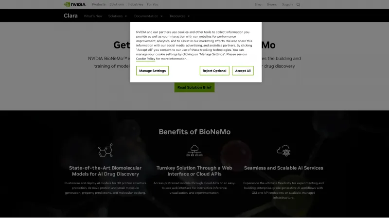 Homepage of BioNeMo