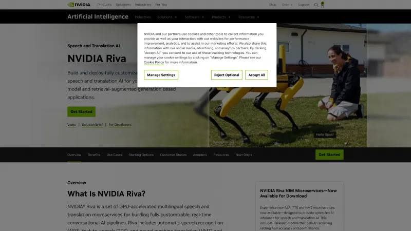 Homepage of NVIDIA Riva Studio