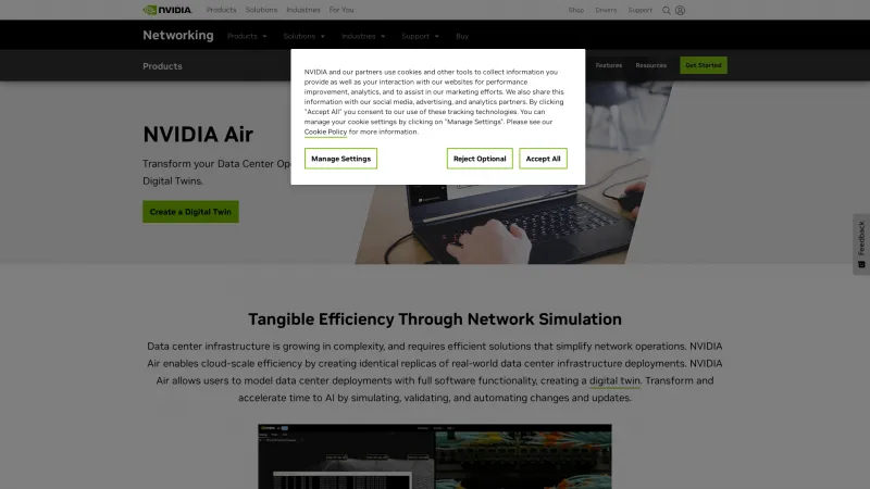 Homepage of NVIDIA Air