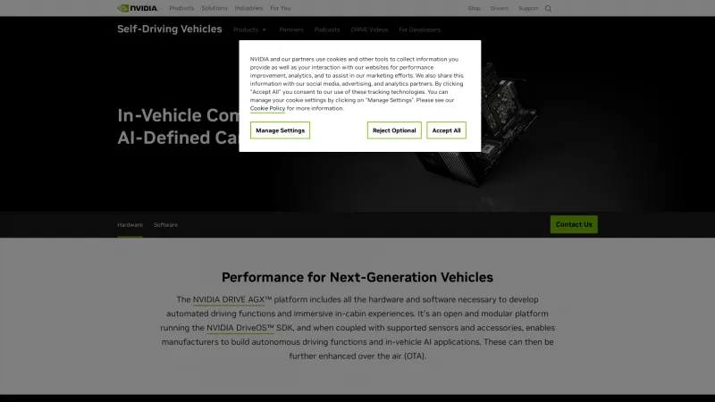 Homepage of NVIDIA DRIVE