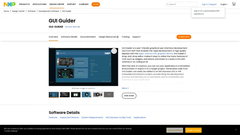 Homepage of GUI Guider