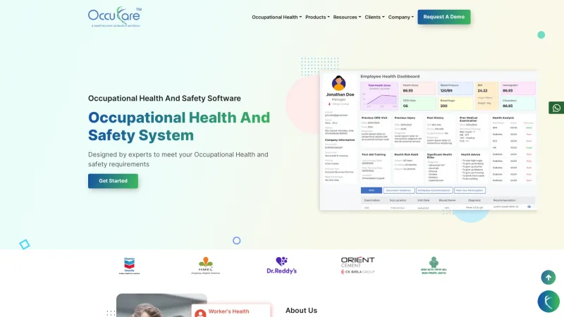 Homepage of OccuCare