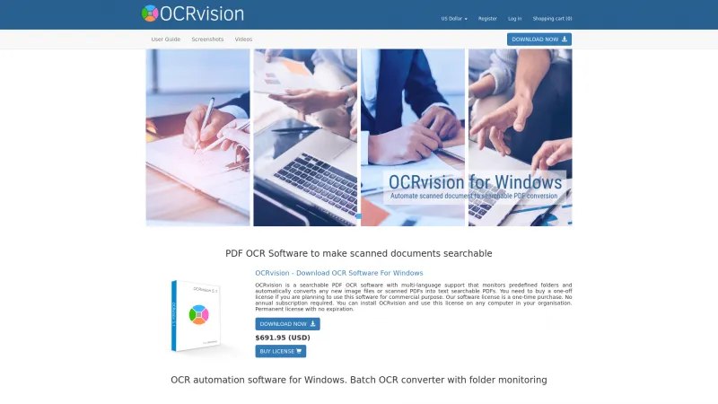 Homepage of OCRvision