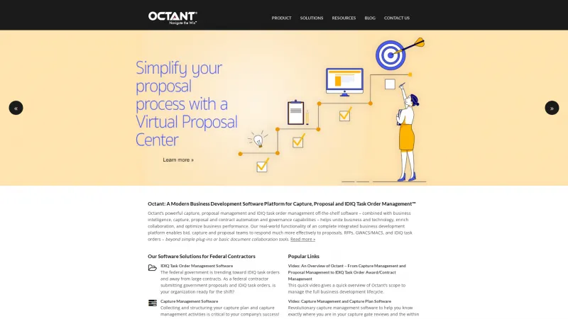 Homepage of Octant