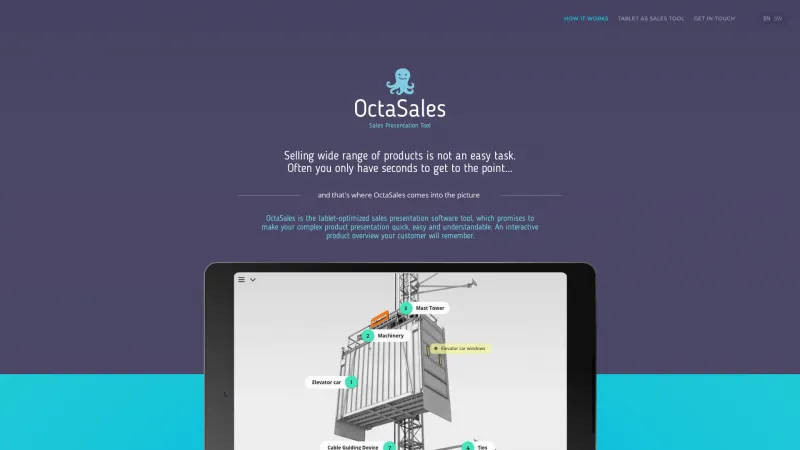 Homepage of OctaSales