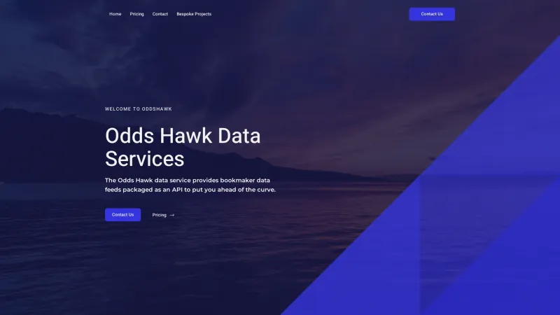 Homepage of Odds Hawk