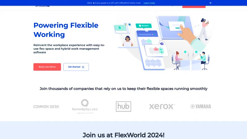 Homepage of OfficeRnD Flex