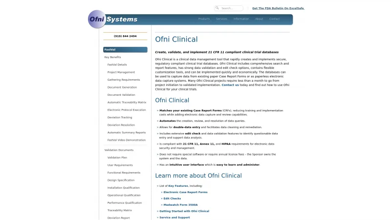 Homepage of Ofni Clinical