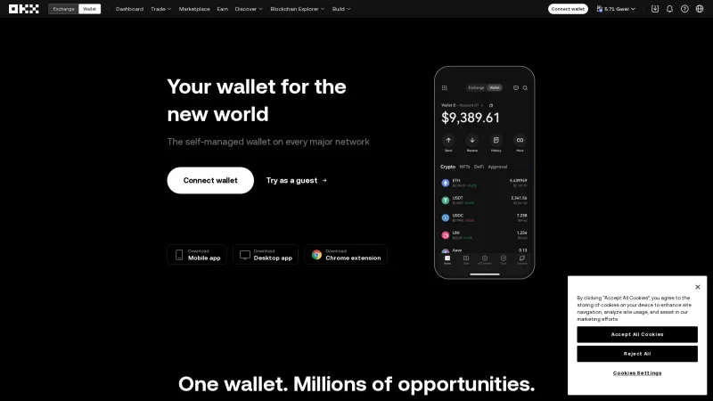 Homepage of OKX Wallet