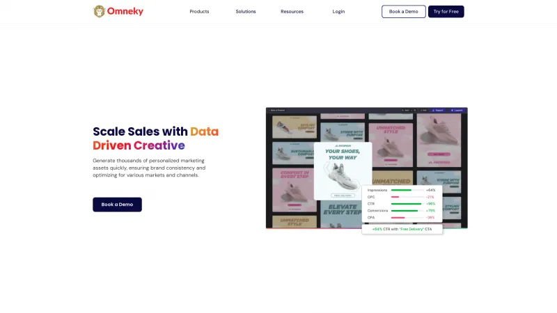 Homepage of Omneky