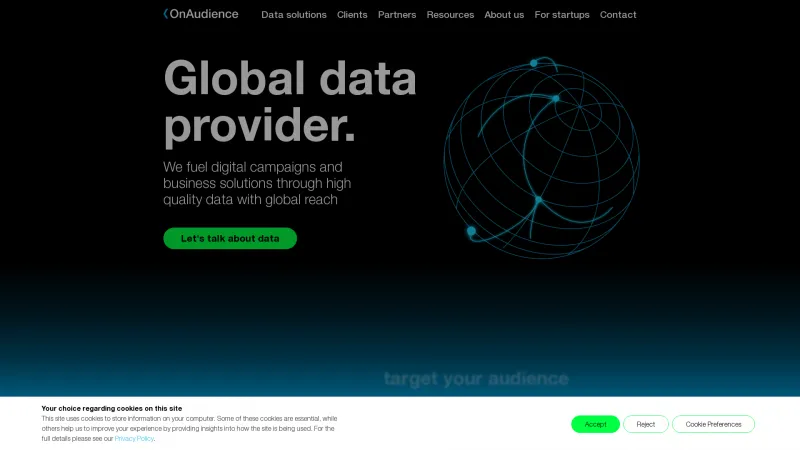 Homepage of OnAudience