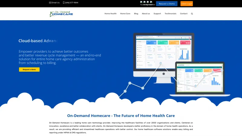 Homepage of On-Demand Homecare