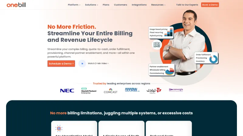 Homepage of OneBill