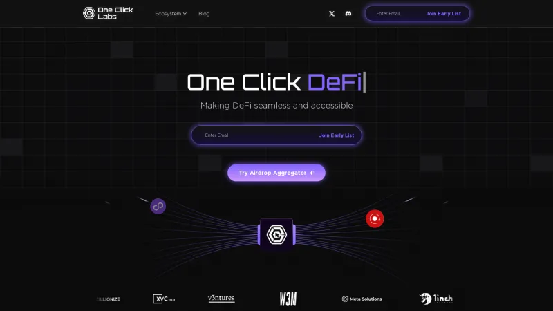 Homepage of One Click Crypto