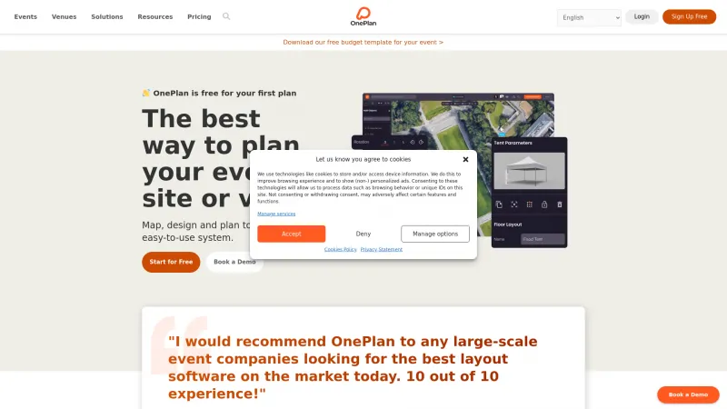 Homepage of OnePlan