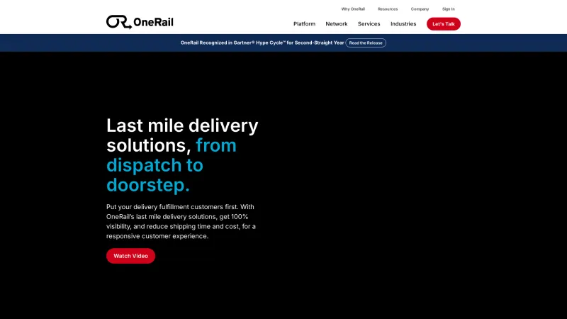 Homepage of OneRail