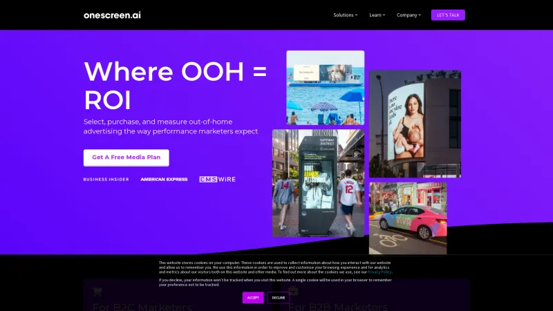 Homepage of OneScreen.ai